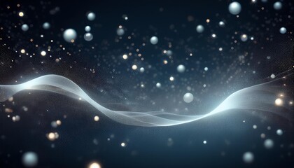 Wall Mural - ethereal white particles floating in dark space subtle glow suggesting movement abstract representation of data or cosmic dust