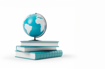 Back to school, education and learning concept. School accessories, books and textbooks, school bus, pencils and globe.