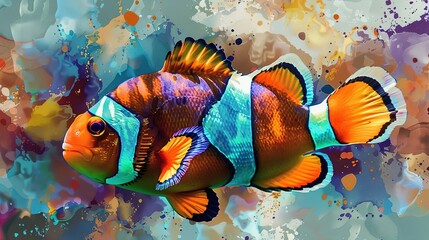 Sticker - Vibrant Clownfish Watercolor