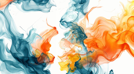 Aufkleber - Vibrant ink swirls in water creating dynamic abstract designs