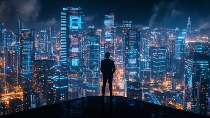 Using a cutting-edge virtual internet network connection within a data center, a software engineer reveals the seamless integration of cutting-edge technology