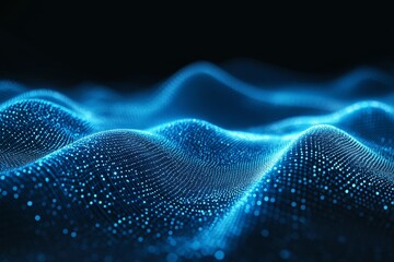 Wall Mural - digital technology concept with abstract futuristic molecules on dark blue background. stock.