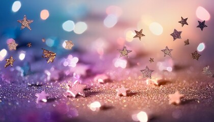 Wall Mural - soft colored abstract background. glitter stars on bokeh backgro