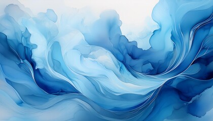 Wall Mural - soft watercolor wash in soothing blue hues abstract fluid background