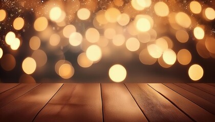 Wall Mural - Vintage Christmas background with bokeh lights. Defocused Bokeh