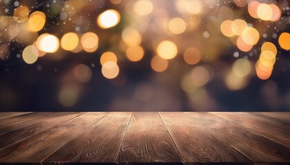 Wall Mural - Vintage Christmas background with bokeh lights. Defocused Bokeh