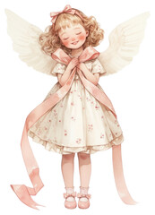 Poster - PNG Cute angel girl illustration