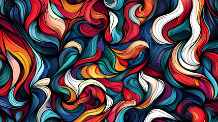 Aufkleber - Vibrant backdrop featuring flowing wavy lines, ideal for contemporary and abstract design projects