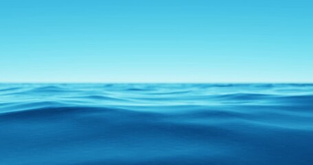 Wall Mural - wave sea beach and blue sky abstract background. nature and summer concept. 3d render.