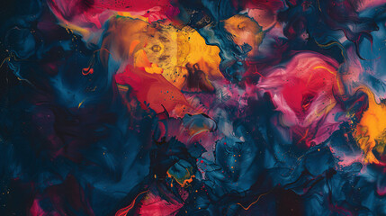 Fototapete - Abstract painting background mixing acrylic paint colors creating swirls and textures