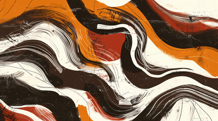 Wall Mural - Modern and vibrant abstract artwork with flowing lines and a hint of grunge aesthetic