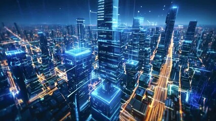 Digital city concept. Artificial Intelligence technology in smart city