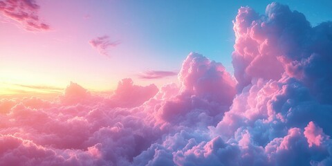 Wall Mural - Pink and Blue Cloudscape at Sunset