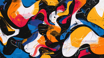 Fototapete - Abstract background with colorful swirls and splashes of paint in a modern art style