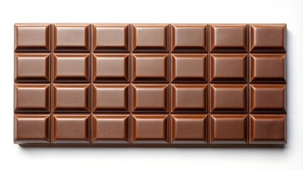 Poster - Delicious milk chocolate bar on a white background , sweet, snack, cocoa, treat, dessert, indulgence, candy, confectionery