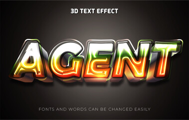 Wall Mural - Agent star 3d editable text effect style