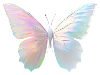 Sticker - PNG Holographic butterfly with iridescent wings