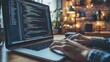 © ABC IMAGE - 57. A web developer designing a website interface on a laptop