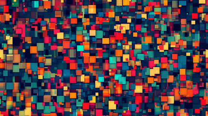 Aufkleber - Colorful overlapping squares creating a three-dimensional abstract background