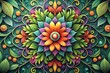 © Mahmudul - A close up of a bunch of colorful paper flowers, fanciful floral mandelbulb. Beautiful picture of flowers.