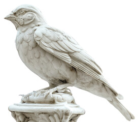 Sticker - PNG  Elegant marble bird sculpture