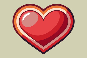 Sticker - Flat illustration of heart shaped love