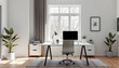 © Anton - Contemporary home workplace isolated with white highlights, png