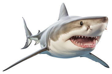 Canvas Print - PNG  Shark animal fish white background.