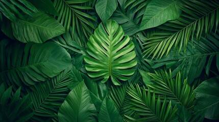 Canvas Print - Tropical Leaf Pattern Background.