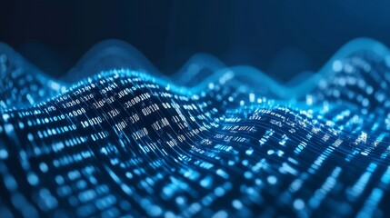 3D rendering of a scientific technology data binary code matrix background conveying connectivity, complexity, and data flood of the digital age