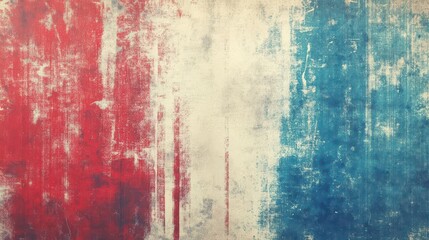 Wall Mural - weathered patriotic background distressed red white and blue with vintage texture