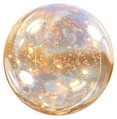 Poster - PNG Shimmering bubble with golden sparkles