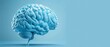 © Mikus - blue rendering of a human brain against a lighter blue backdrop, subtly shaded from the left side