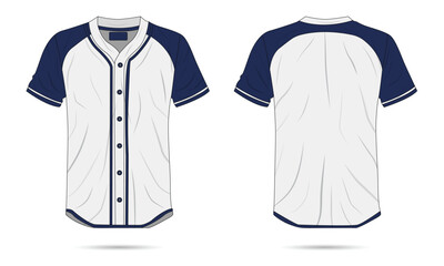 Canvas Print - Baseball jersey uniform mockup front and back view. Vector illustration