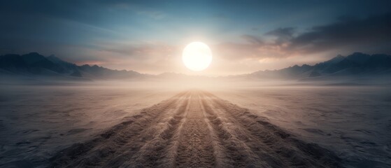 Poster - Tracks in sandy line