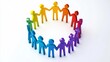 © CattaC - Leadership and team unity in a circle, vector representation, radiant colors, white isolated background.