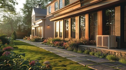 Canvas Print - Outdoor AC Unit in Front of a House