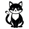 © QuickDesign24 - Cute Cat cartoon silhouette Vector Illustration isolated on a white background
