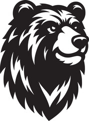 Bear Head Mascot Silhouette vector illustration isolated on a white background