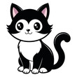 © QuickDesign24 - Cute Cat cartoon silhouette Vector Illustration isolated on a white background