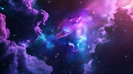 Wall Mural - Cosmic Nebula in Vibrant Colors