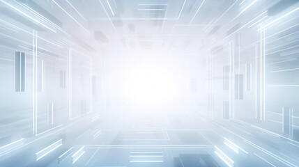 Poster - Abstract futuristic electronic wave technology background