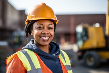 Portrait of a middle aged businesswoman on construction site