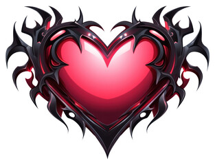 Sticker - PNG  Gothic heart with tribal flames