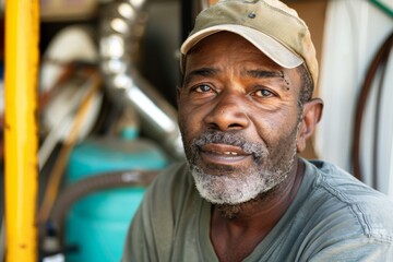 Wall Mural - Portrait of a middle aged male plumber