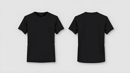 Blank Tee Shirt Vector Mockup Template Black Graphic Tee Mock-up Design T-shirt CAD mockup Blank Tee Shirt Vector mockup - Unisex T-Shirt CAD Mockup - Front and Back View Generative AI