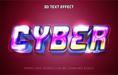 Wall Mural - Cyber shine 3d editable text effect style