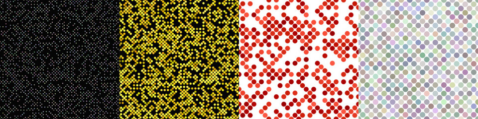 Wall Mural - seamless geometric dot pattern background set