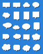 © Mahrus - Set of vector speech bubble labels. Retro color special offer design elements, chat emblem, black callout