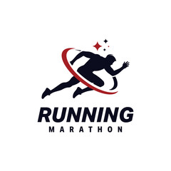 Sticker - Running marathon logo design template